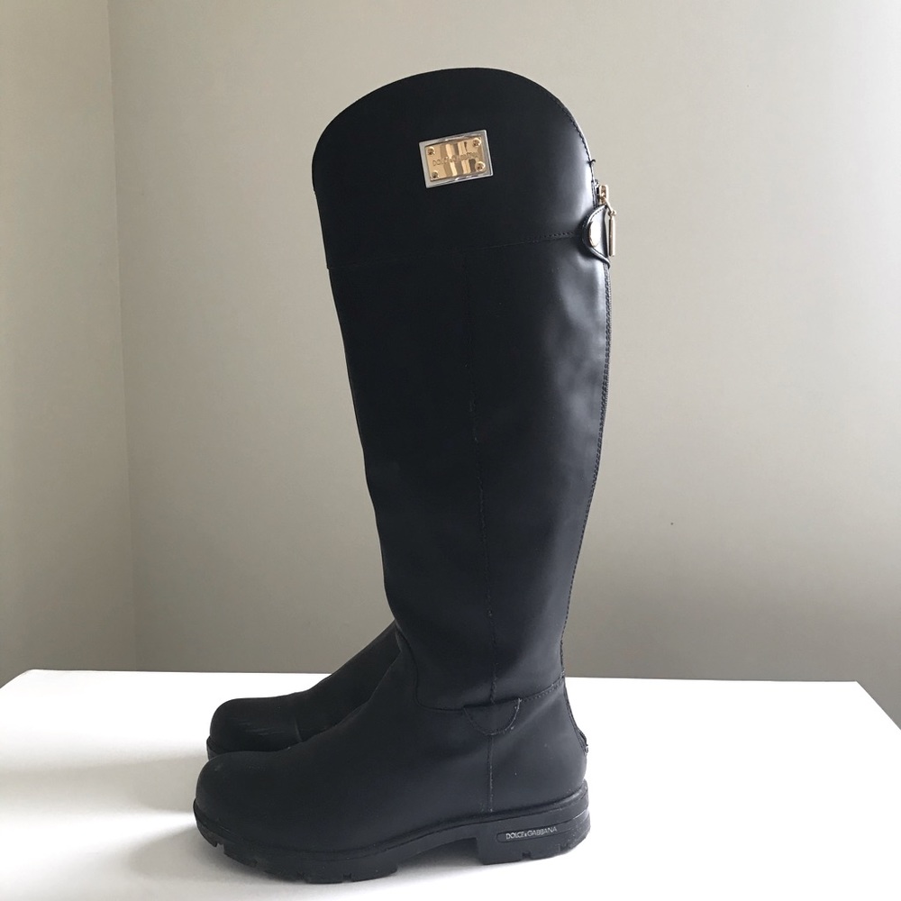 Authentic Dolce and Gabbana black rain boots size 36